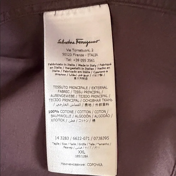 Men's Ferragamo long-sleeve cotton shirt - Picture 12 of 16